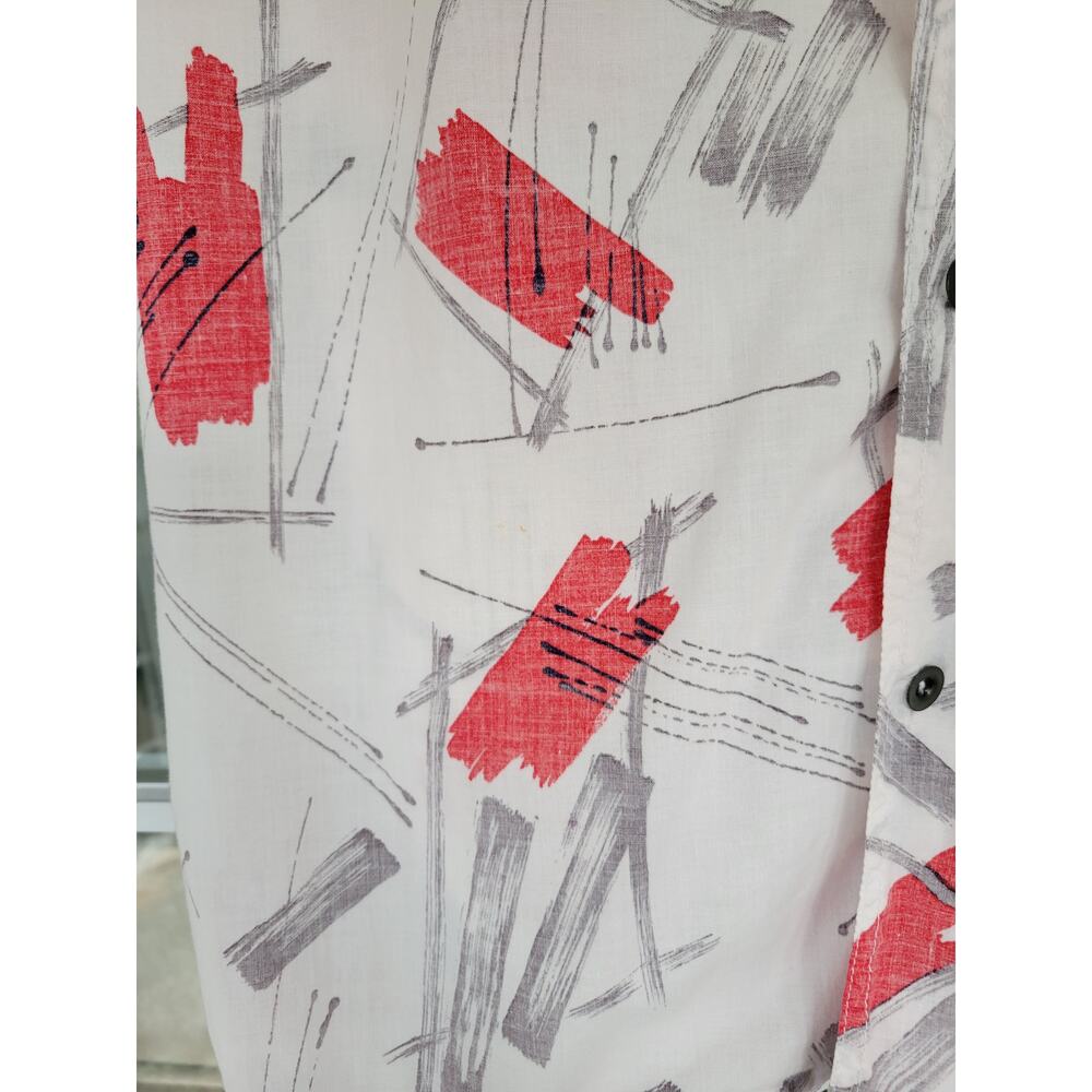 ID Official Identification Shirt ABSTRACT Print Vintage 80s USA M L Men's RARE - Picture 4 of 6